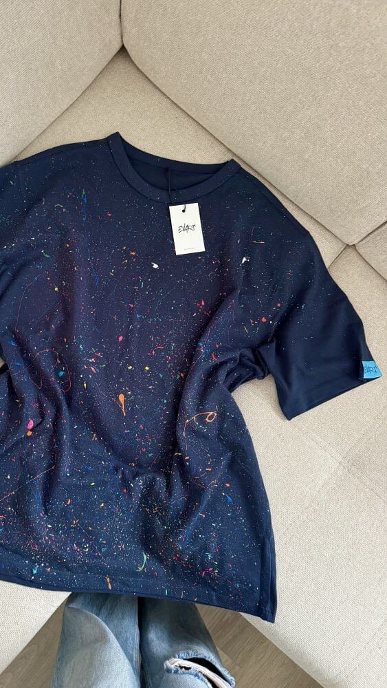 SPLASH ART NAVY T-SHIRT