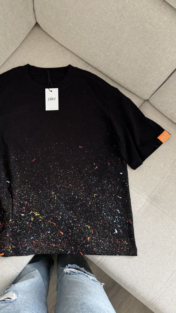 OMBRE SPLASH ART BLACK T-SHIRT